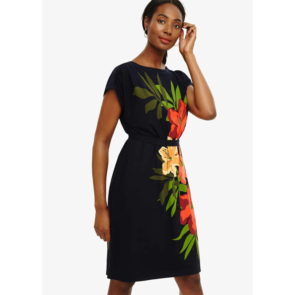 Phase Eight Francisco Belted Dress In Navy/Floral Size 10US fits as 14 $220